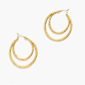 Madewell hammered double-hoop earrings gold